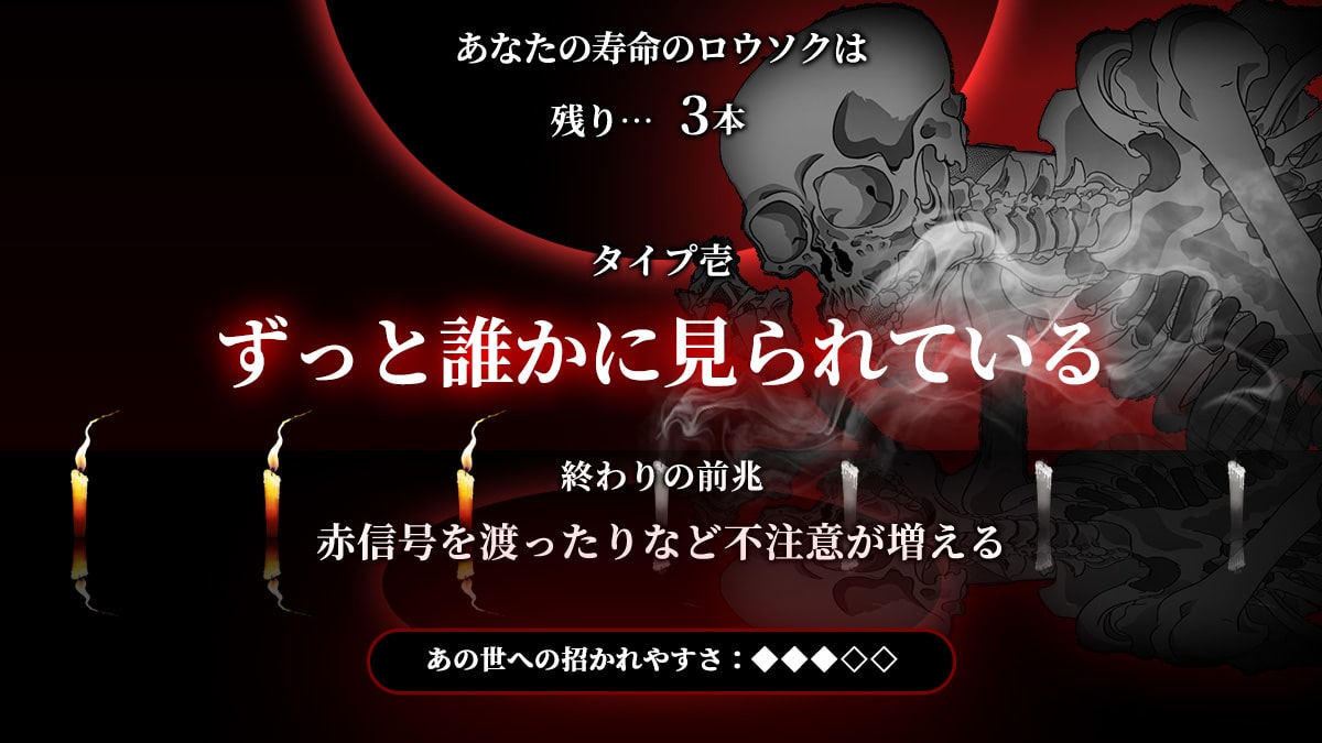 【寿命診断】あなたの寿命はあとどれくらい？死因はまさかのアレ？の診断結果画像