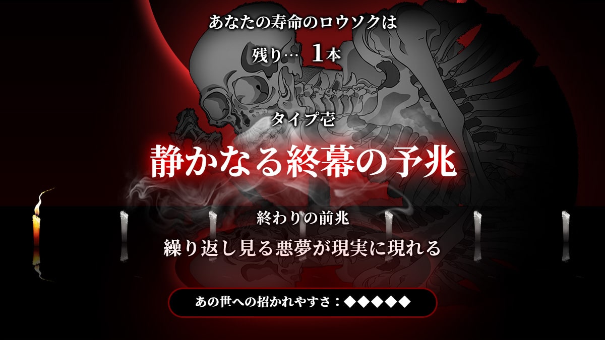 【寿命診断】あなたの寿命はあとどれくらい？死因はまさかのアレ？の診断結果画像