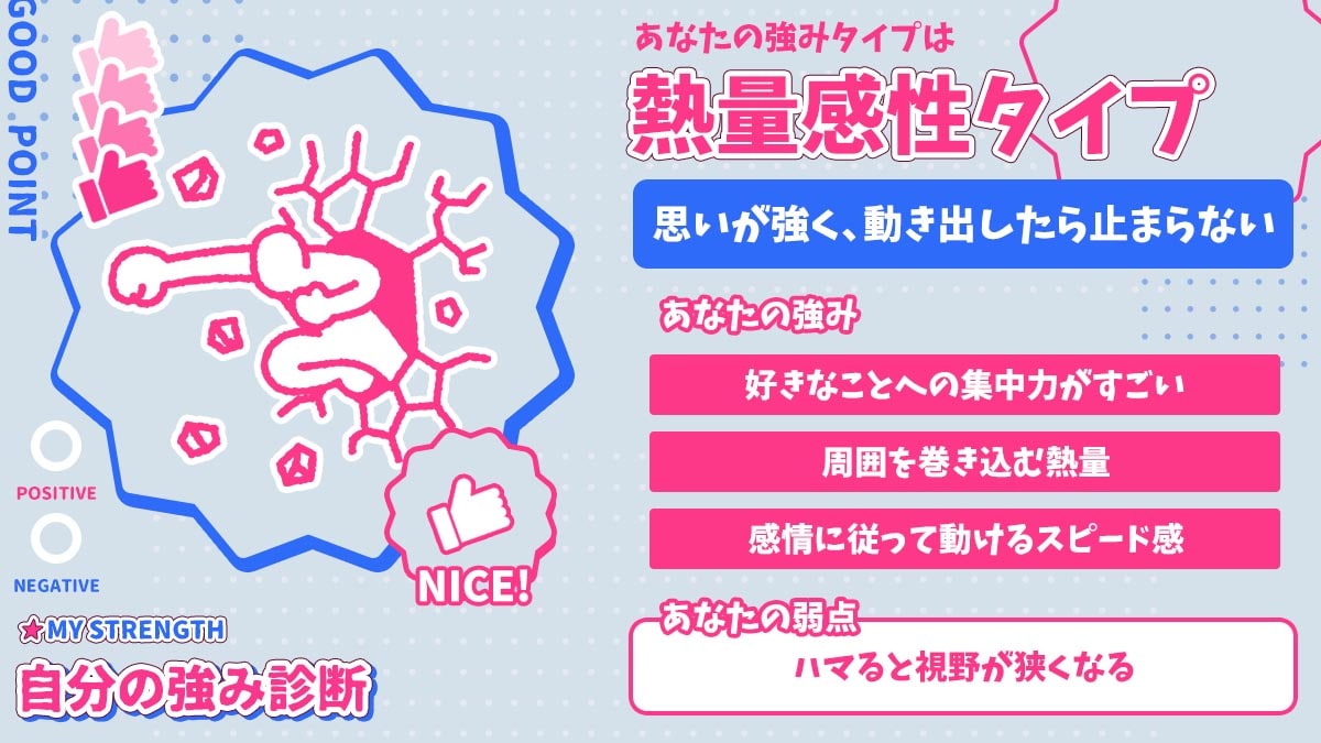 自分の強み診断｜あなたの長所を見つけよう！の診断結果画像