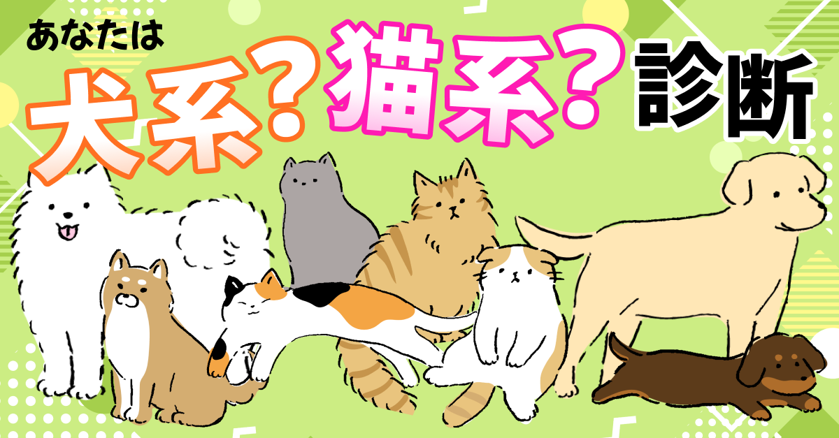犬系猫系診断｜あなたの性格は犬系？猫系？モテ度チェックも！