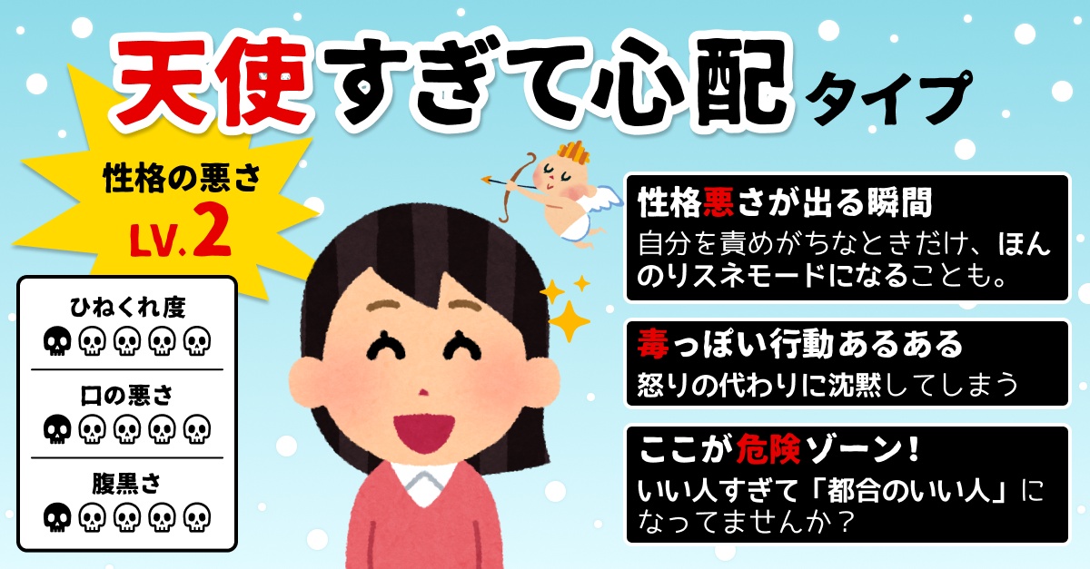 性格悪い診断｜あなたの性格の悪さ、何レベル？の診断結果画像