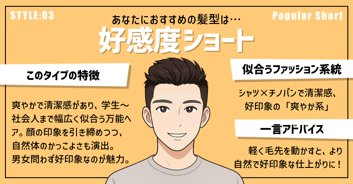 【似合う髪型診断】自分に合うメンズヘアを見つけよう！の診断結果画像