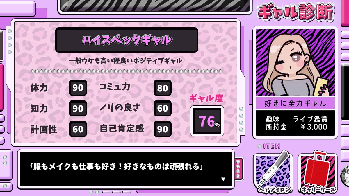 ギャル診断｜あなたの中のギャル度は何％？の診断結果画像