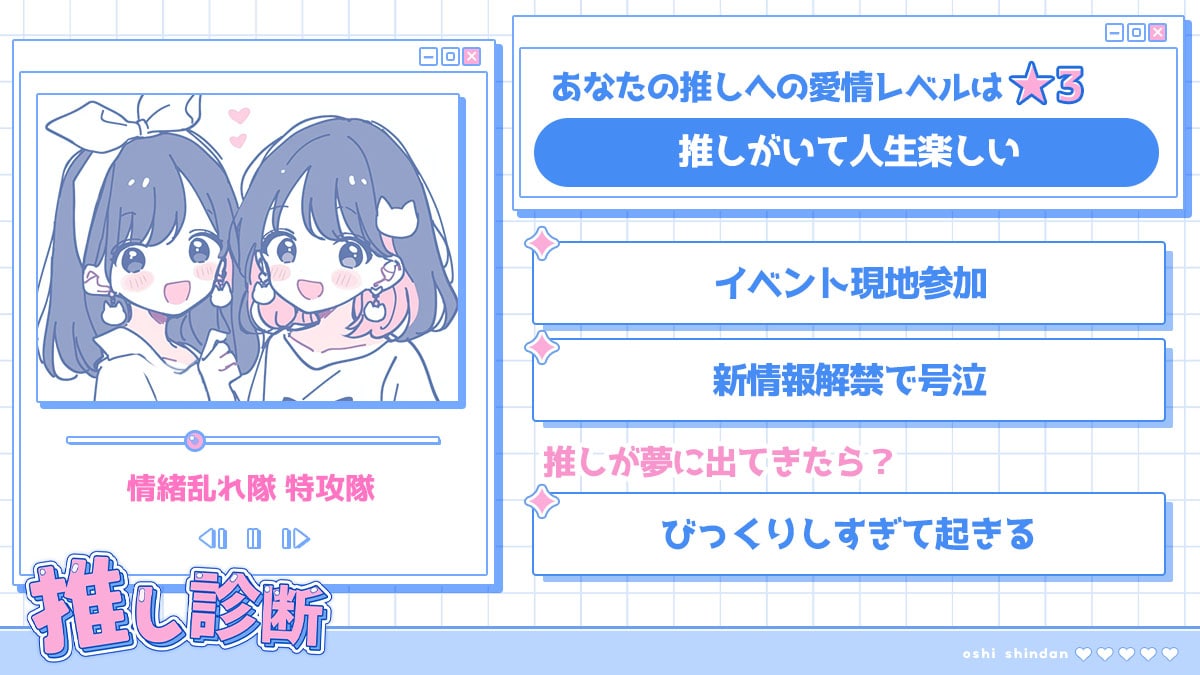 【推し診断】どれくらい本気？愛情レベルチェック！の診断結果画像