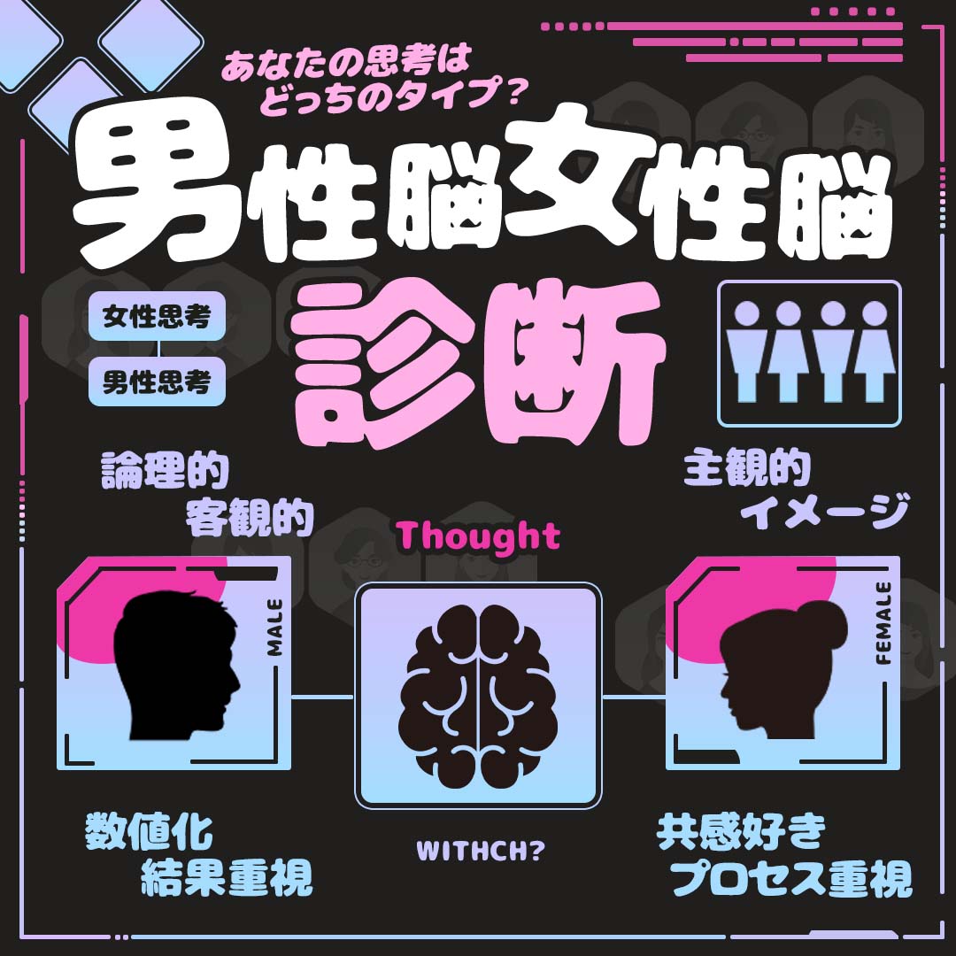 男性脳女性脳診断｜あなたの思考は男の脳？女の脳？