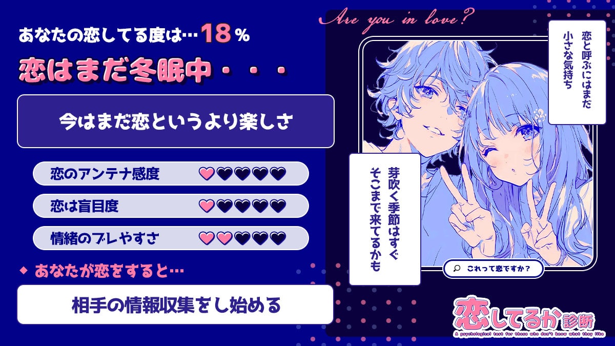 恋してるか診断｜好きかわからないあなたのための心理テストの診断結果画像