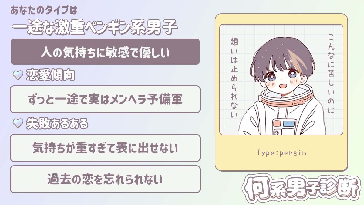 【何系男子診断】あなたはどんな動物系男子？の診断結果画像